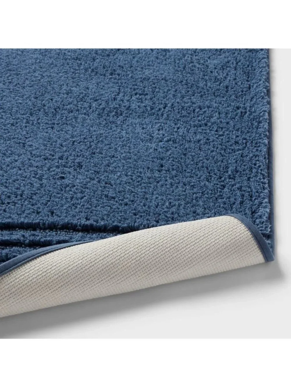 Threshold Performance Plus Textured Fabric Striped Non Skid 2 Blue Bath Mat OOS